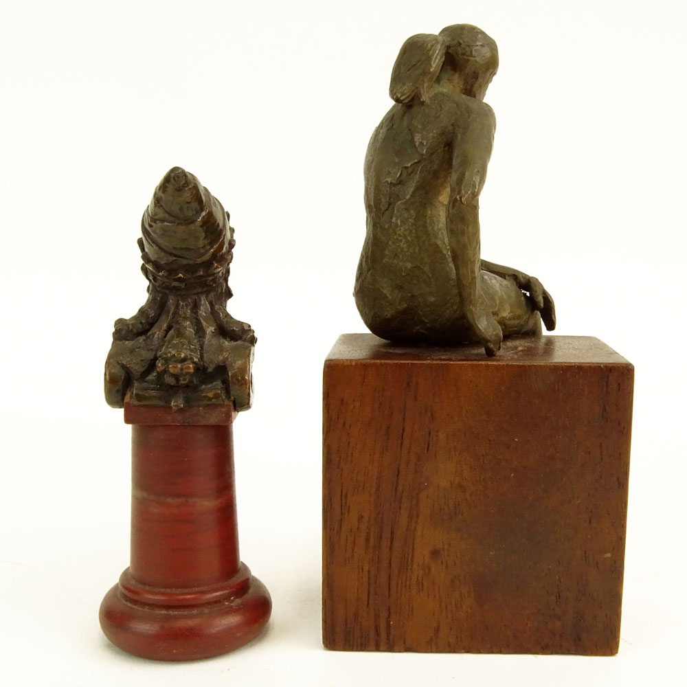 Lot of Two (2) Miniature Bronze Figurines.