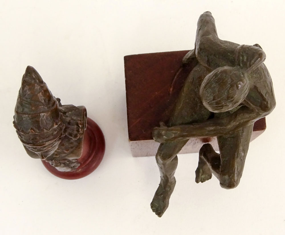 Lot of Two (2) Miniature Bronze Figurines.
