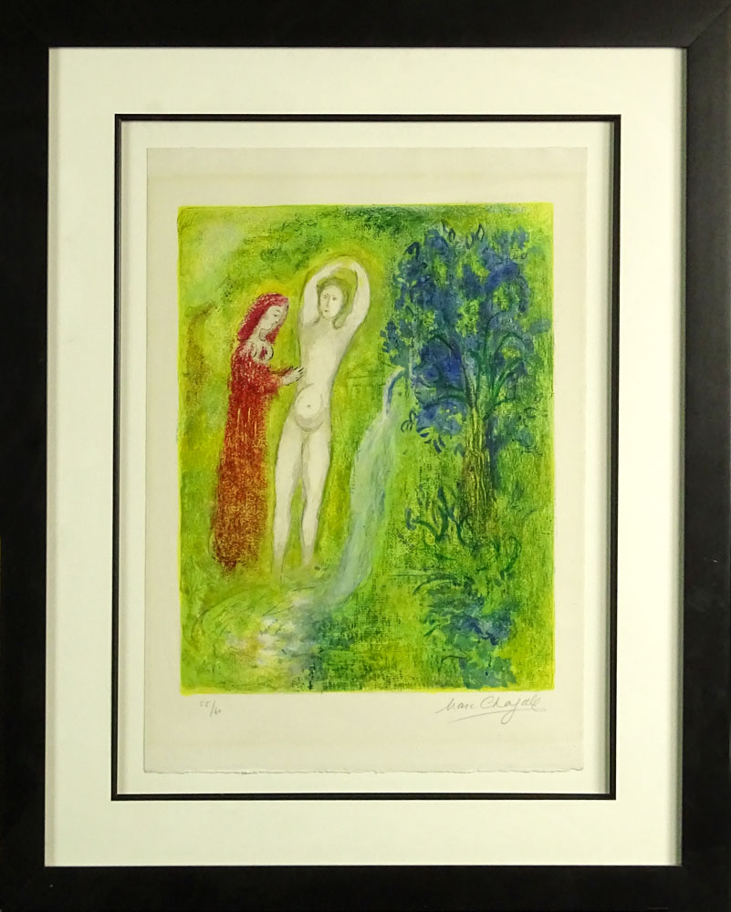 Marc Chagall, French/Russian (1887-1985) Color Lithograph on Arches Paper "Daphnis and Chloe" 
