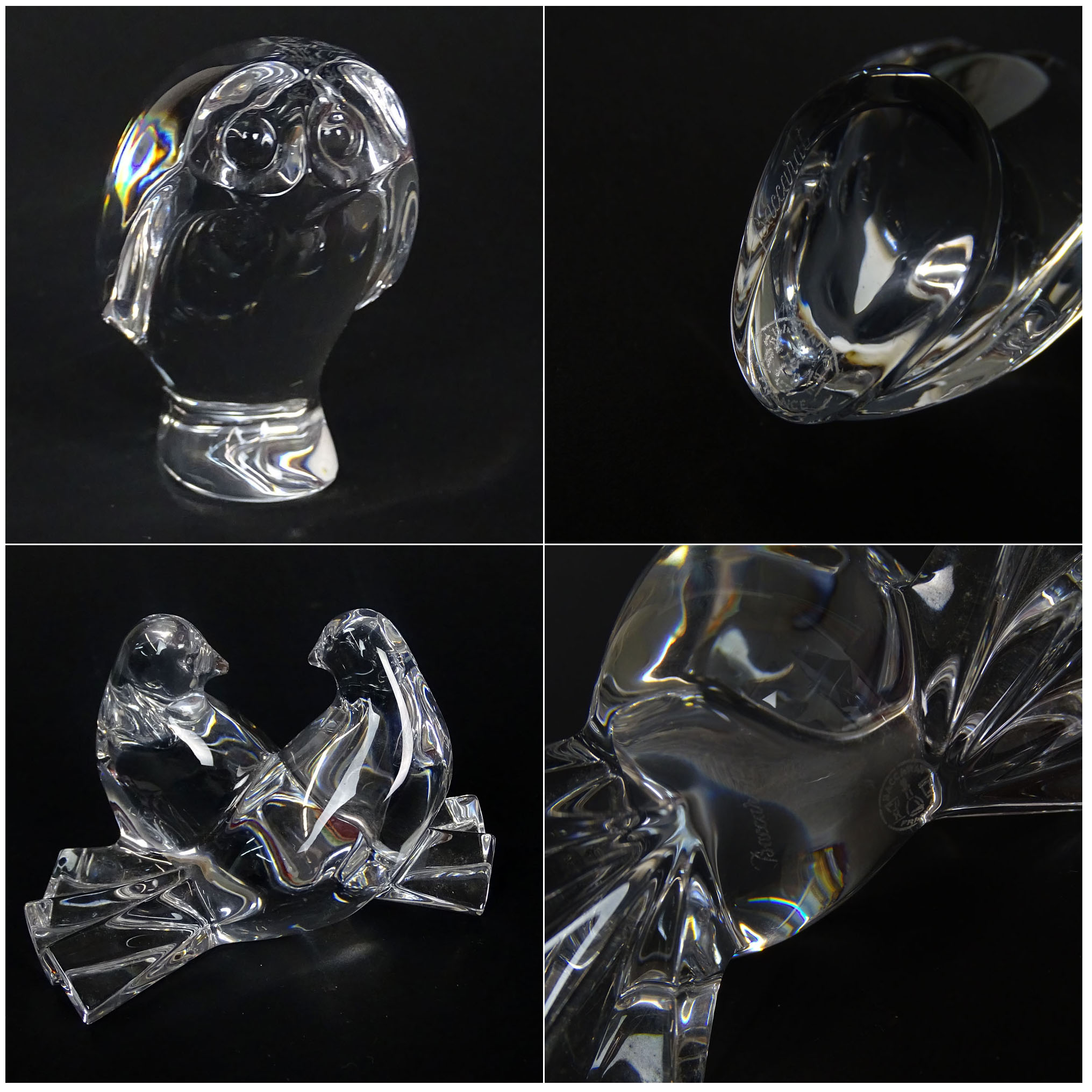 Lot of Four (4) Baccarat Crystal Figurines.