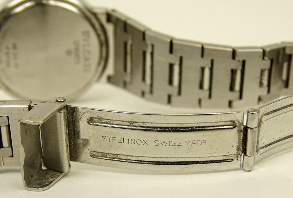 Lady's Bulgari Stainless Steel Quartz Movement Bracelet Watch.