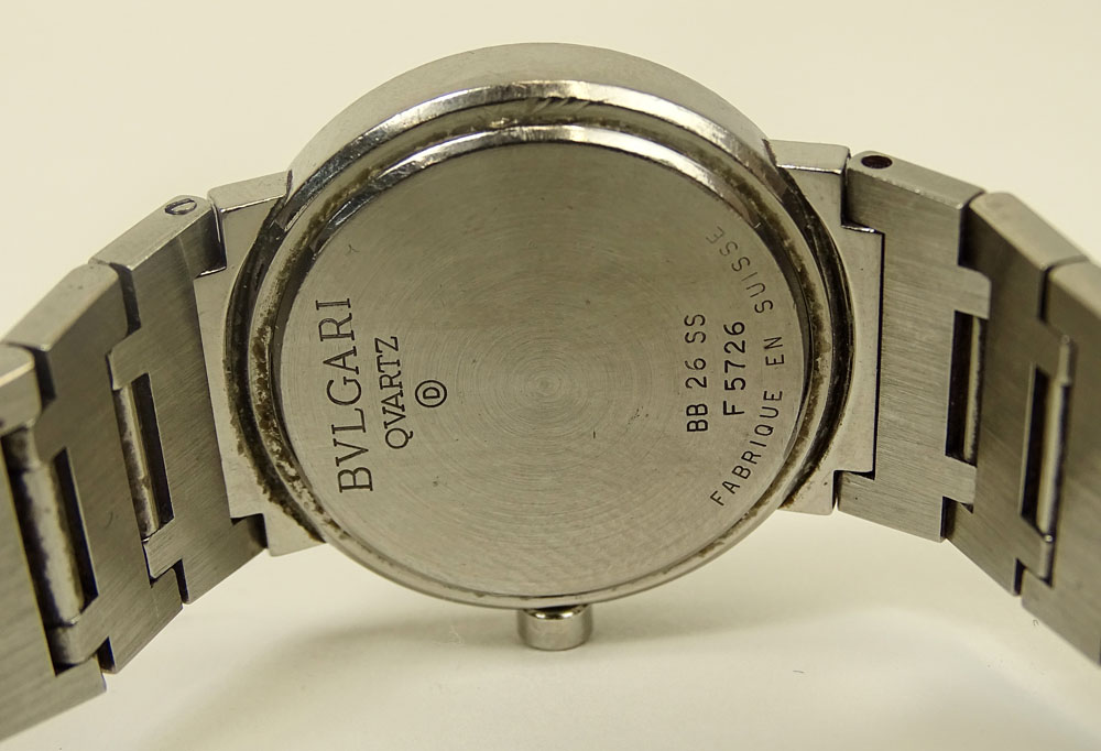 Lady's Bulgari Stainless Steel Quartz Movement Bracelet Watch.