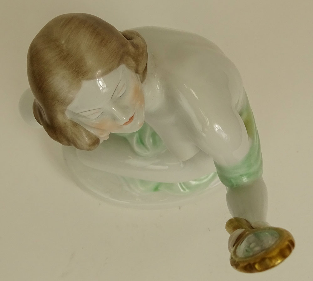 Herend Porcelain Figurine "Lady With Mirror" 