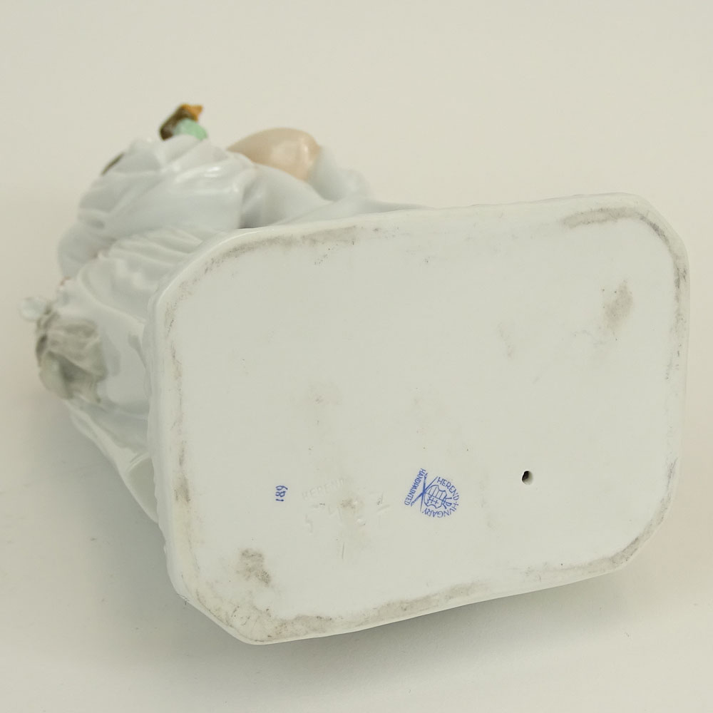 Vintage Herend Porcelain Shepard Figure. Blue backstamp to base.