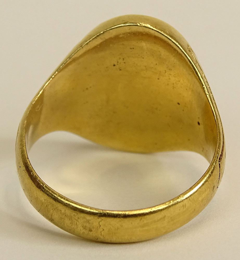 Antique 18 Karat or Higher Yellow Gold Signet "CM" Ring.