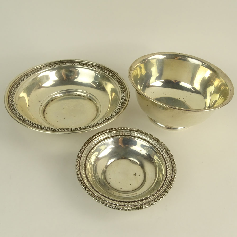 Collection of Three (3) Vintage Sterling Silver Bowls.