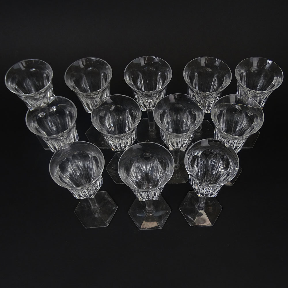 Twelve (12) Baccarat Malmaison Crystal Wine Glasses