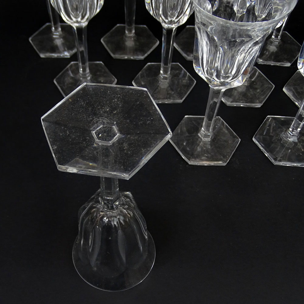 Twelve (12) Baccarat Malmaison Crystal Wine Glasses