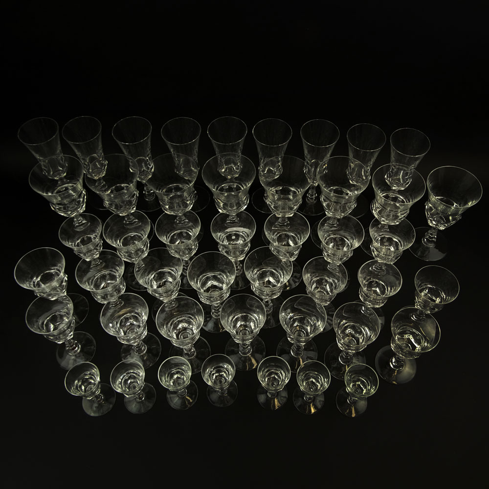 Set of Forty Four (44) Val St Lambert "Senlis" Crystal Glasses. 