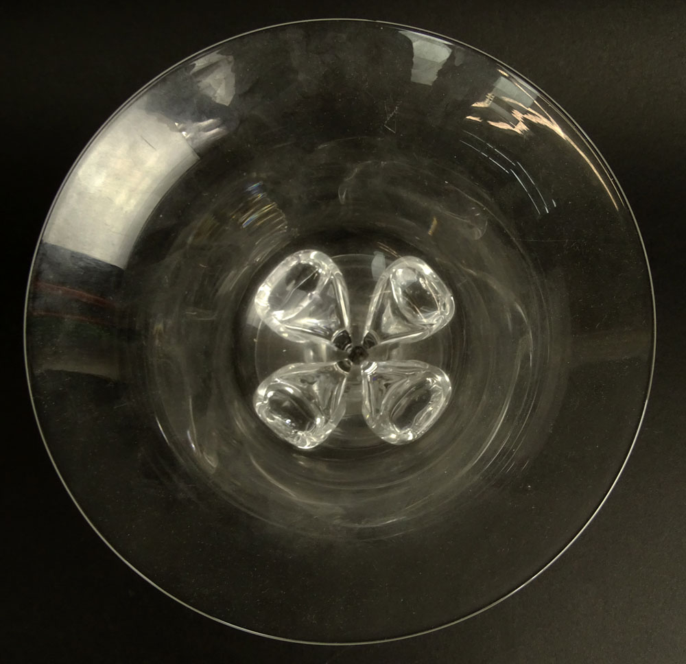 Steuben Art Glass #7802 McNaughton Footed Scroll Bowl.
