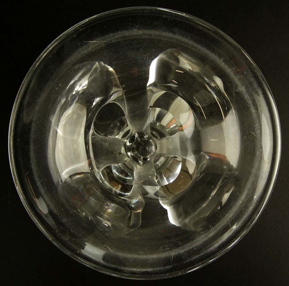 Steuben Art Glass #7802 McNaughton Footed Scroll Bowl.
