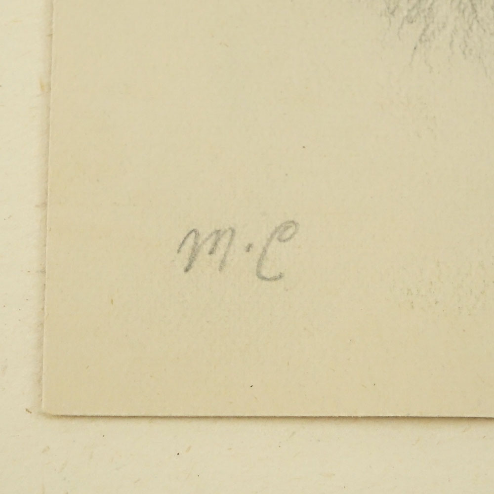 19/20th Century American School Pencil sketch on paper "Dog". 