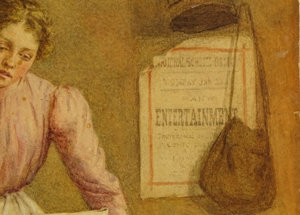 Frederick McNamara Evans, British (1859 - 1929) Watercolor on cardboard. "Rehearsal" 