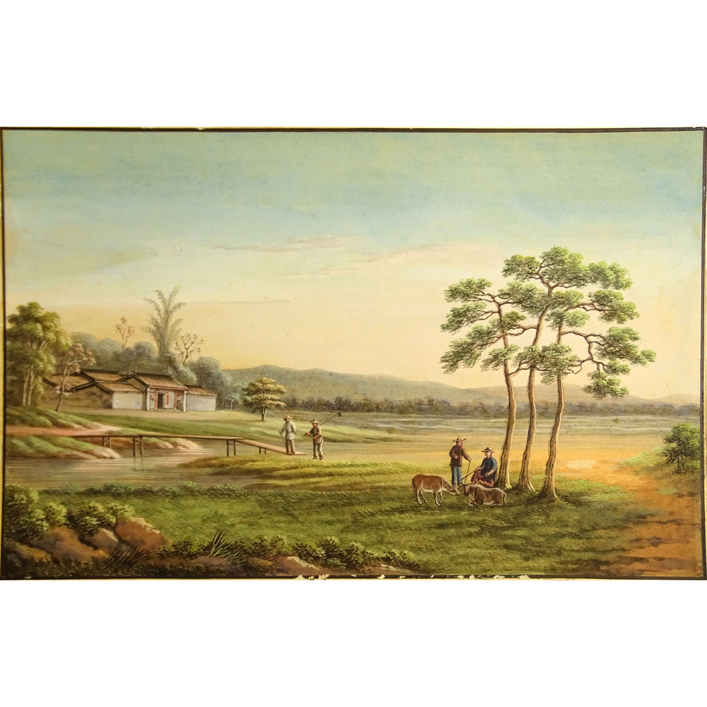 19th Century English School Watercolor "Homestead" 