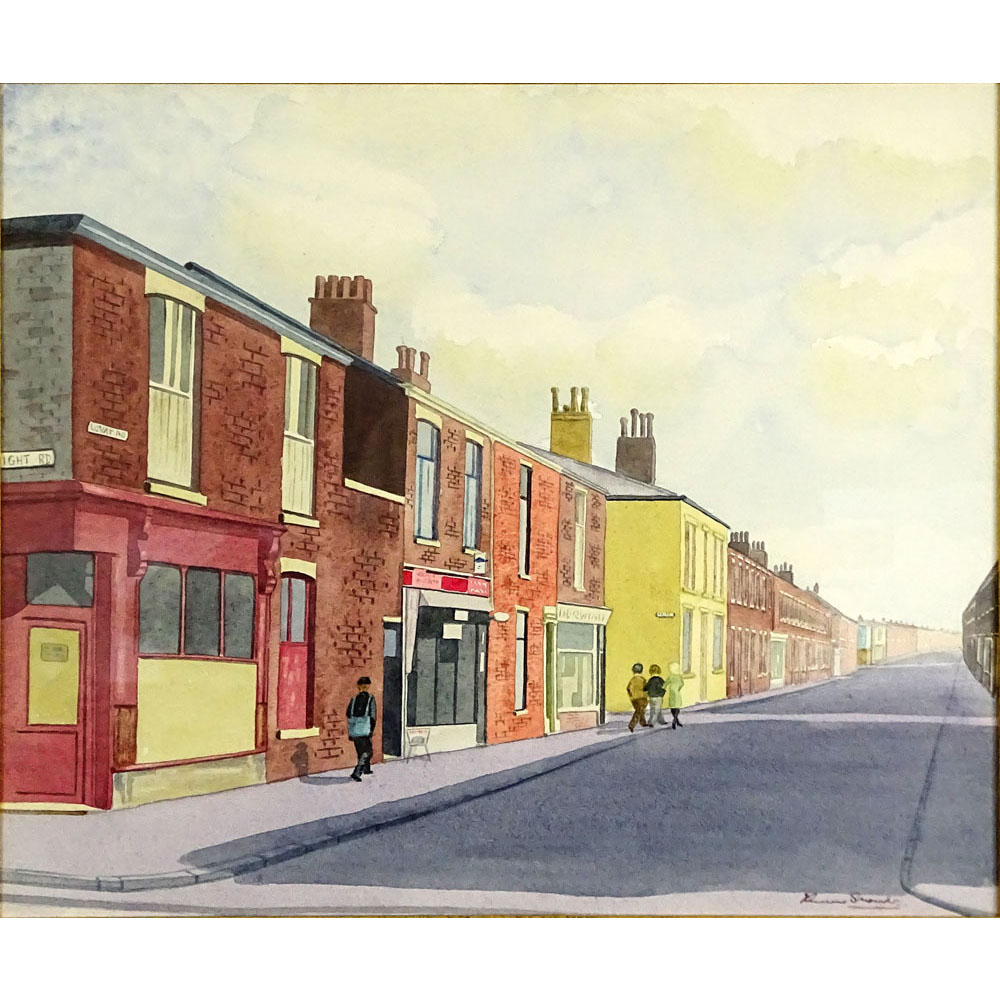 Vintage English Watercolor on Paper "Lovat Road" 