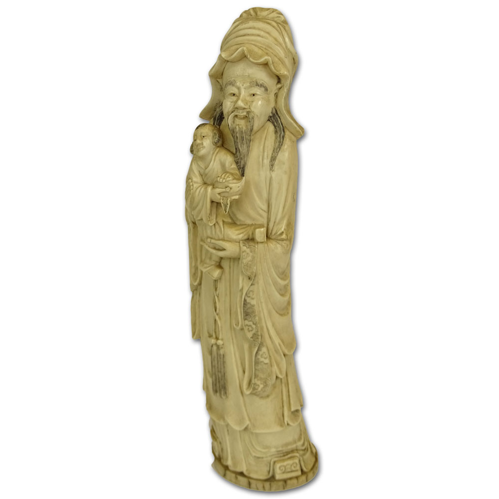 Antique Chinese Carved Ivory Immortal Figure.
