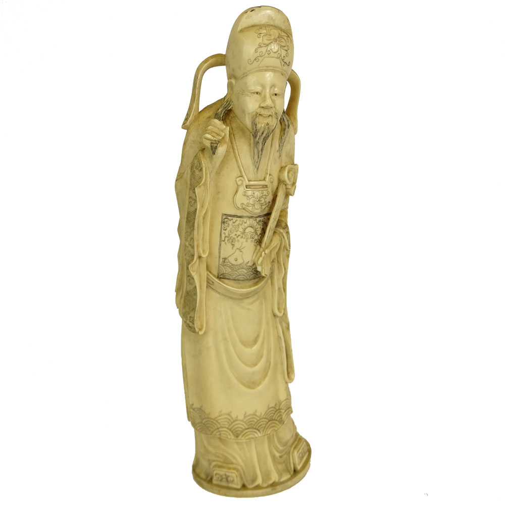 Antique Chinese Carved Ivory Immortal Figure.
