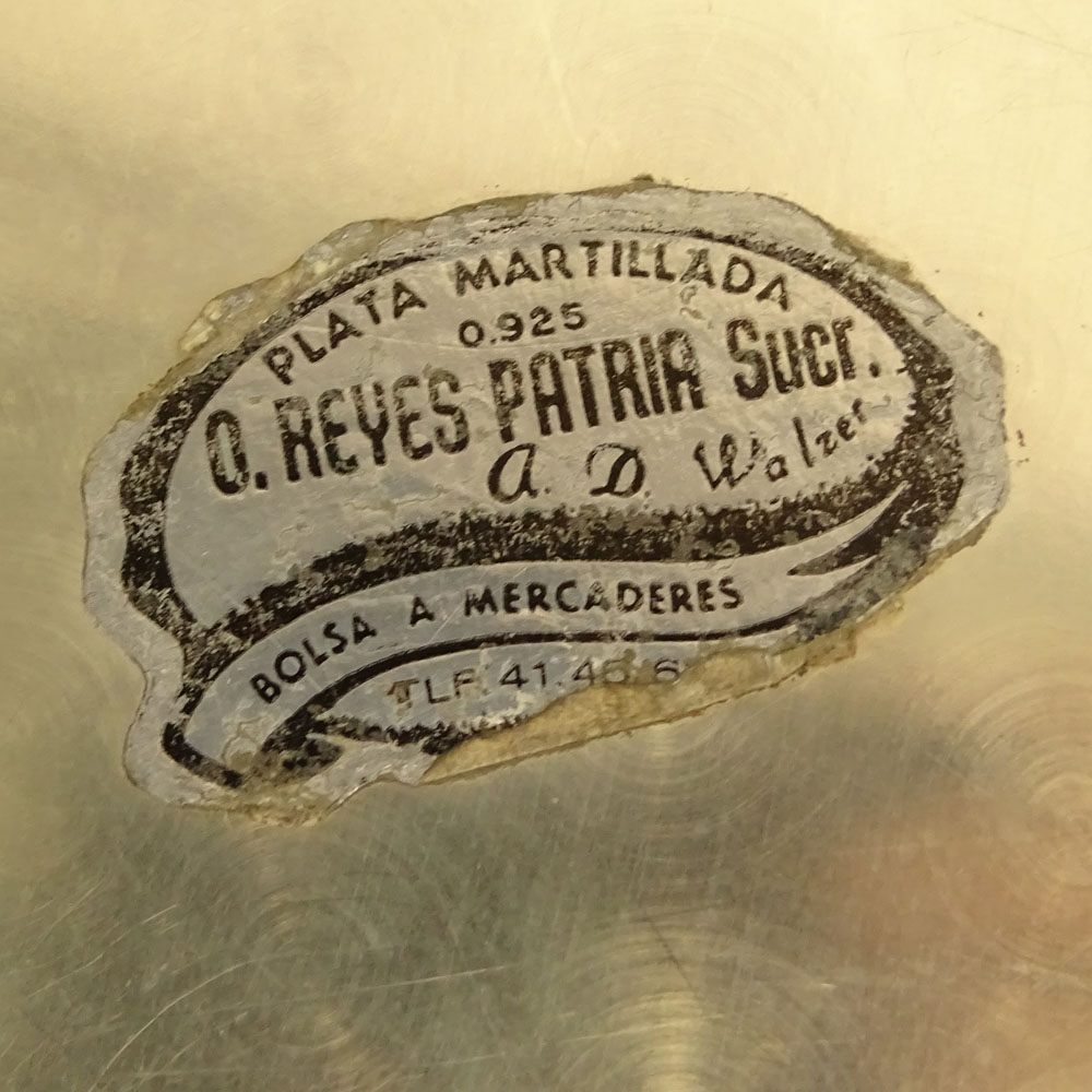 Vintage Peruvian Sterling Silver Round Tray.