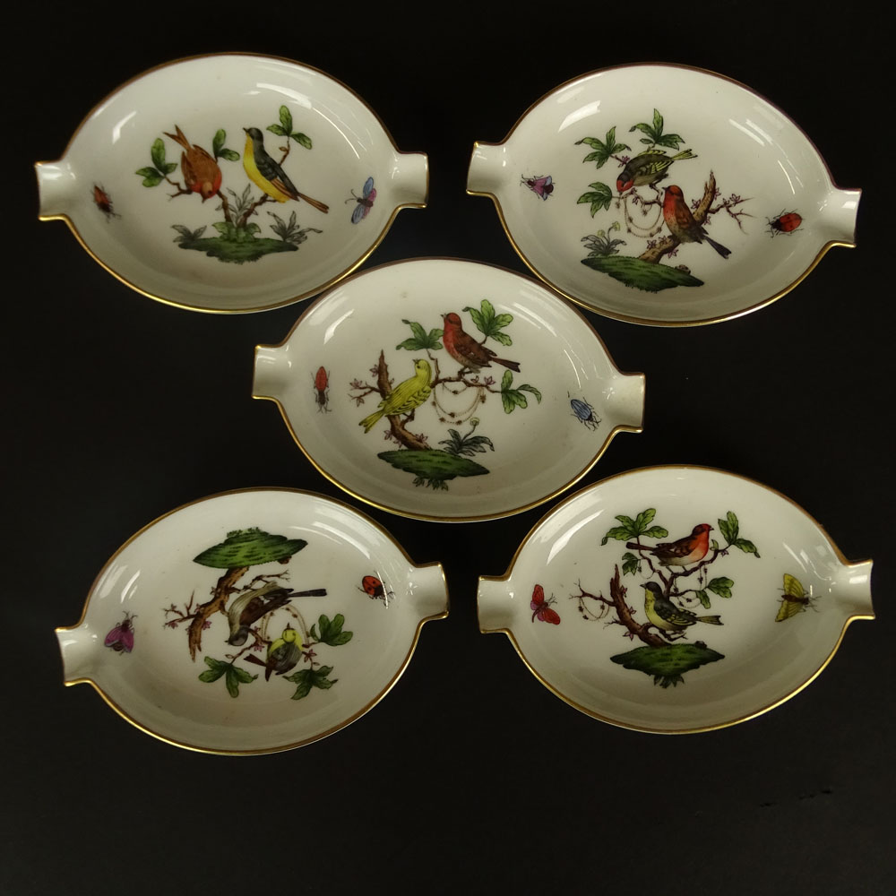 Collection of Herend Rothschild Porcelain Tabletop Items.