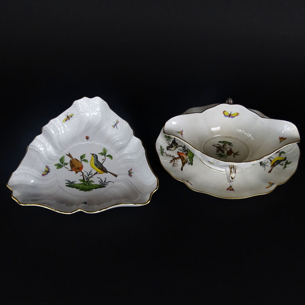 Two (2) Herend Rothschild Porcelain Serving Pieces.