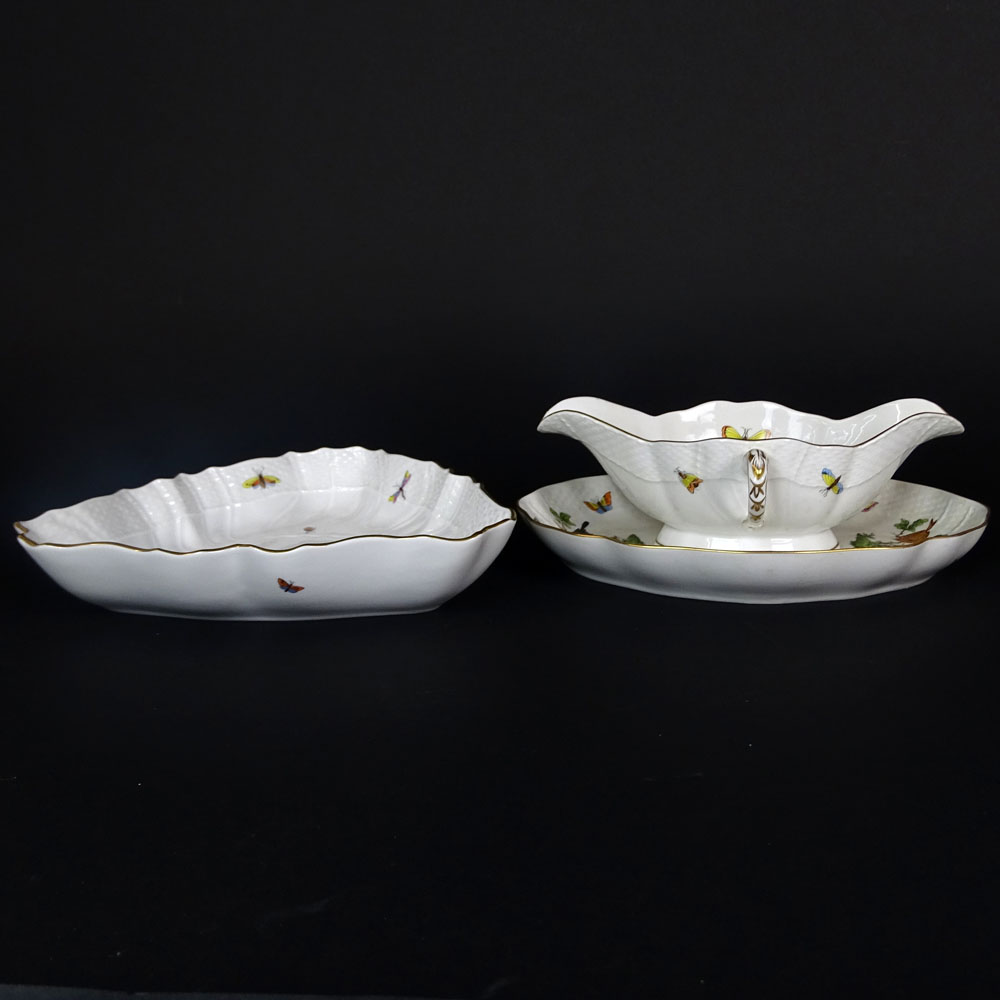 Two (2) Herend Rothschild Porcelain Serving Pieces.
