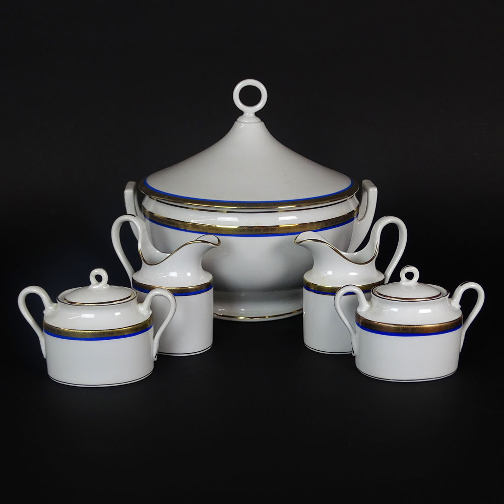 Five (5) Pieces Richard Ginori "Danube" Porcelain Serving Pieces. 