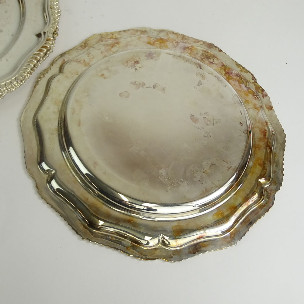 Set of Four (4) English Silver Plate Chargers.