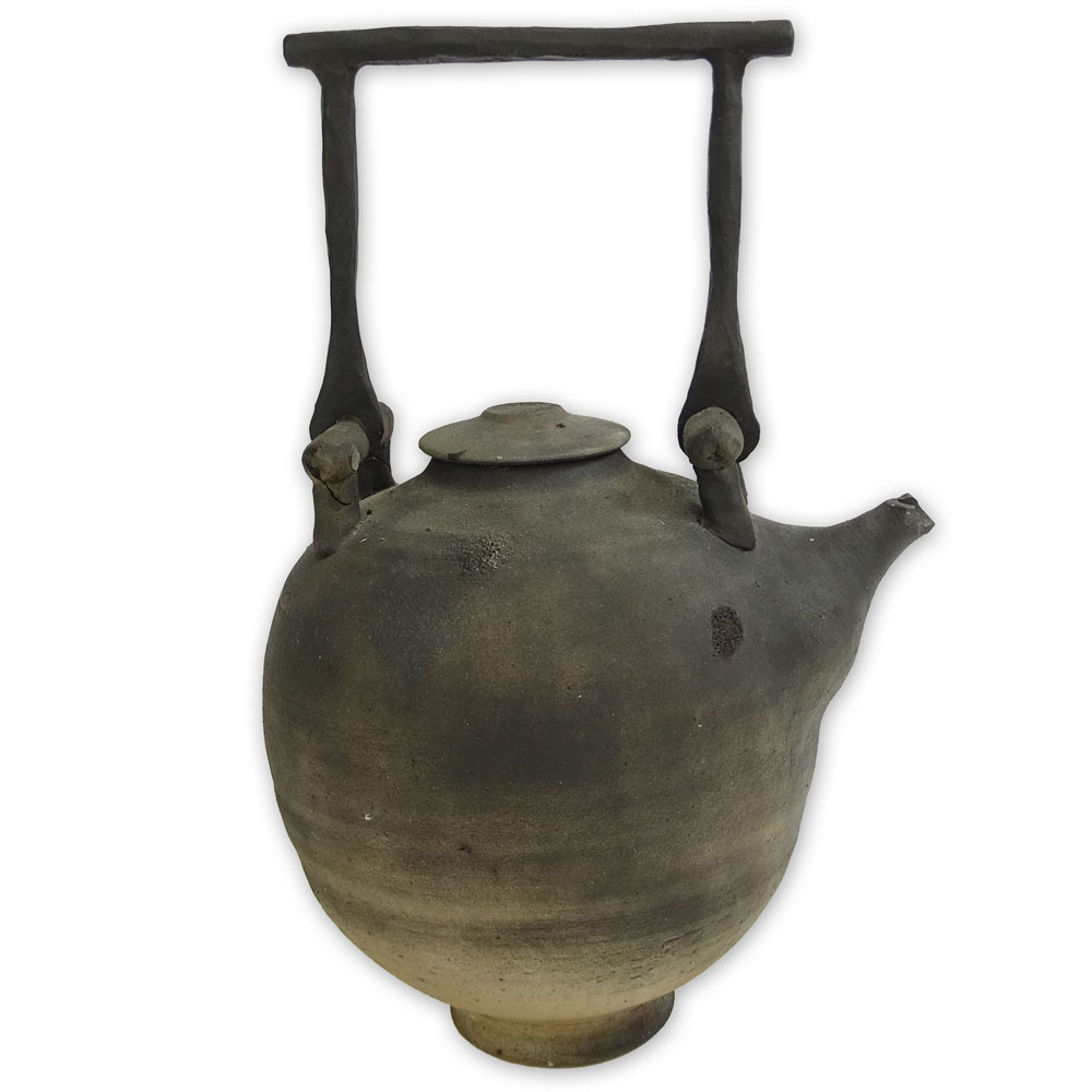 Contemporary Raku Art Pottery Tea Pot.
