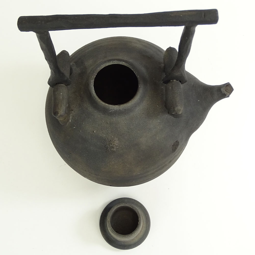 Contemporary Raku Art Pottery Tea Pot.
