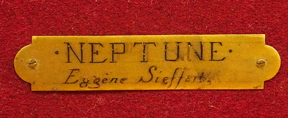 Eugene Siefert, French Large Five (5) Part Enamel Plaque, "Neptune". 