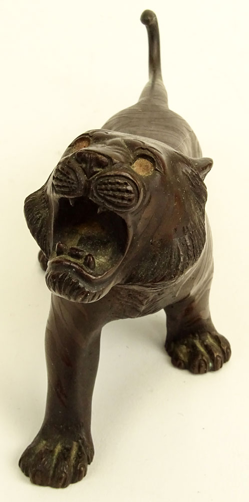 Antique Japanese Bronze Tiger Figure.