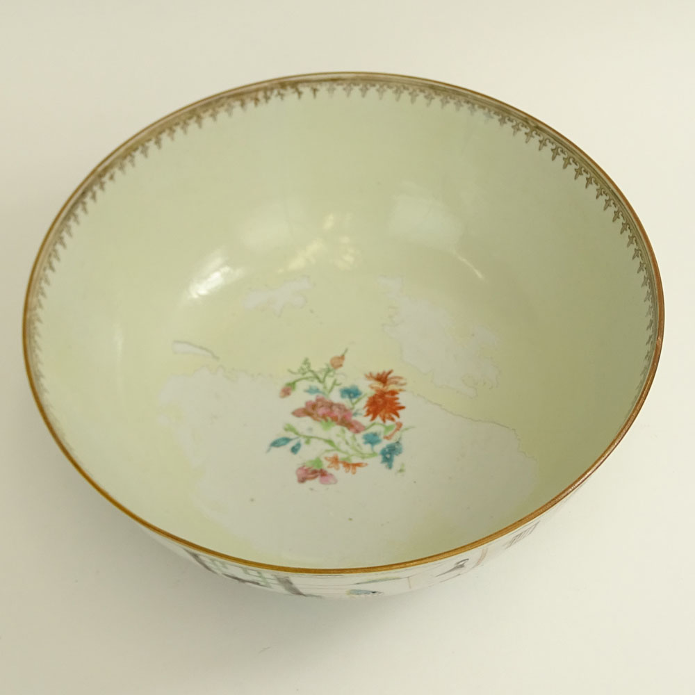 17/18th Century Chinese Export Qianlong Period Hand Painted Porcelain Famille Rose Bowl.