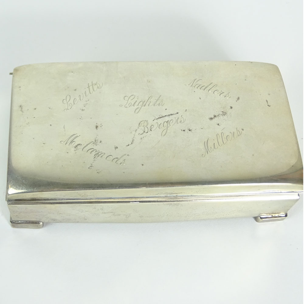 Vintage Poole Sterling Silver Wood Lined Box.