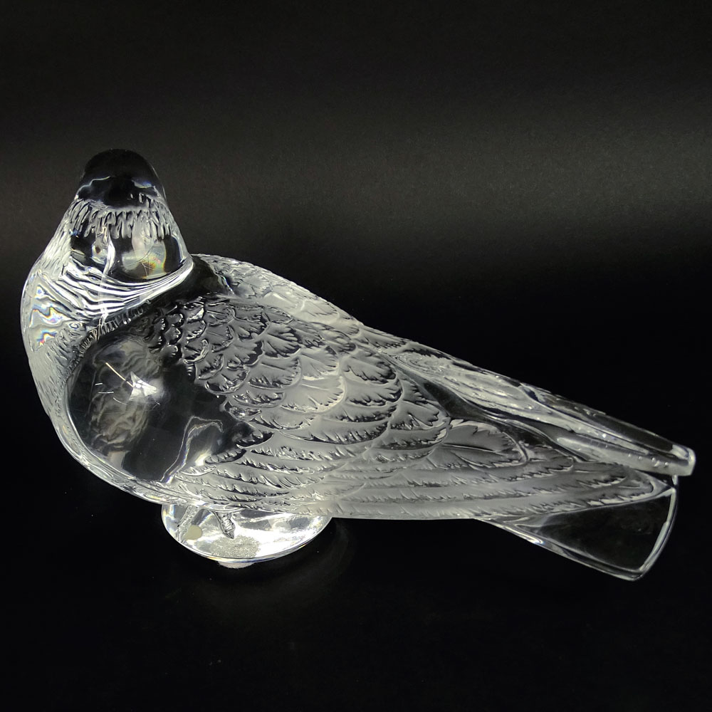 Lalique "Pigeon Grand" Crystal Figure. 