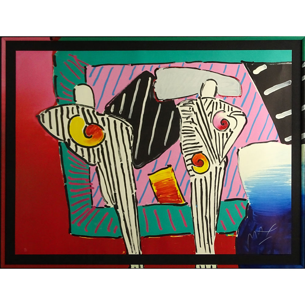 Peter Max, American/German (b. 1937) Color lithograph "Figures In Stripes" 