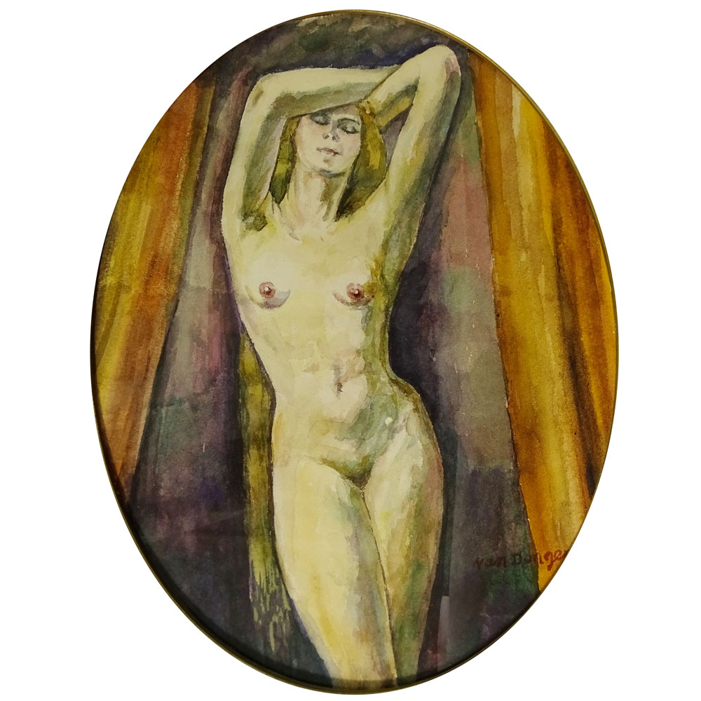 Attributed to: Kees van Dongen, Dutch 1877-1968) Watercolor on Paper, Nude.