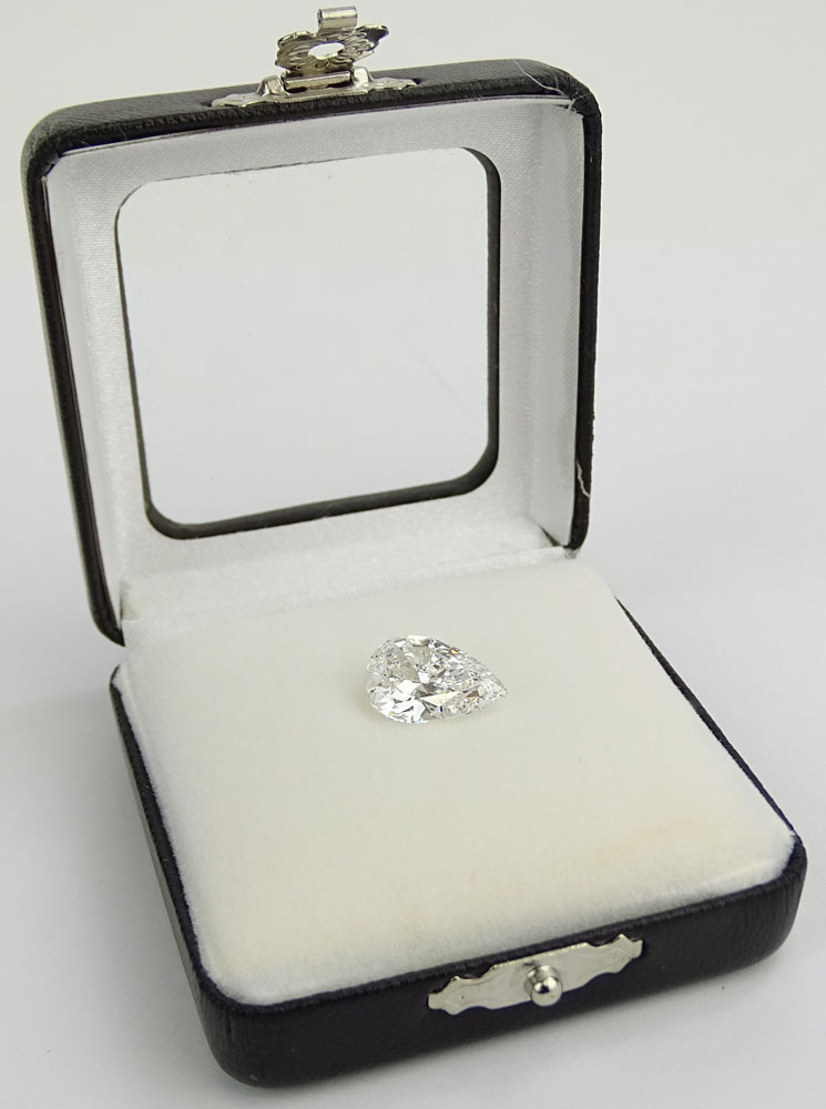 Important GIA Certified 4.04 Carat Pear Brilliant Diamond.