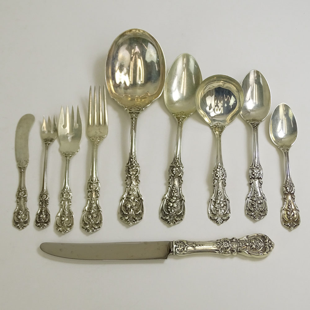 Seventy-Two (72) Piece Set of Reed & Barton Francis I Sterling Silver Flatware.