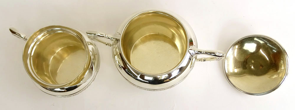 Gorham Sterling Silver Covered Sugar and Creamer.