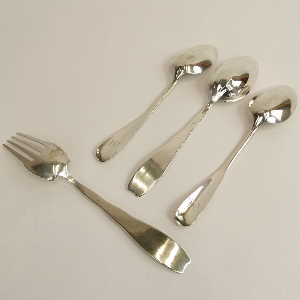 T & E Dickinson, American Sterling Silver Serving Fork and Spoon Set 