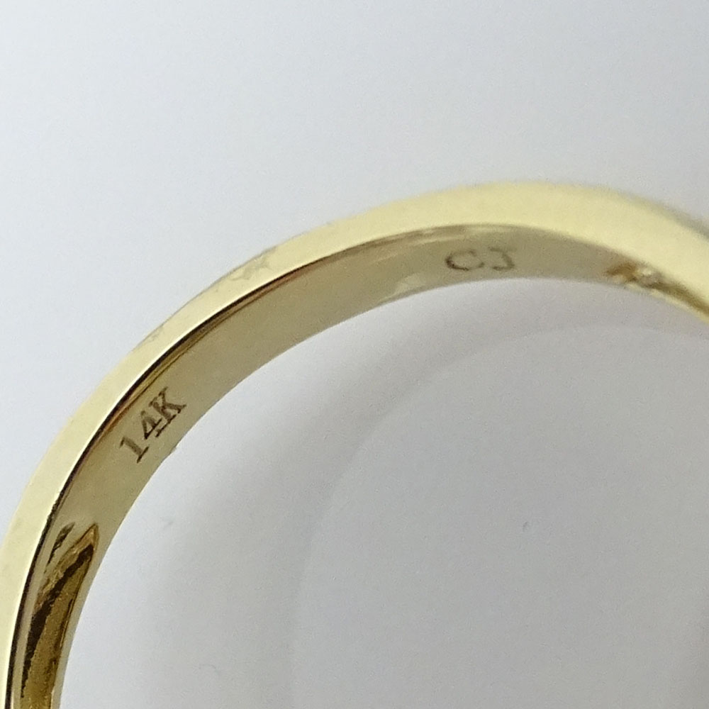 Approx. 3.09 Carat White Opal, Diamond and 14 Karat Yellow Gold Ring
