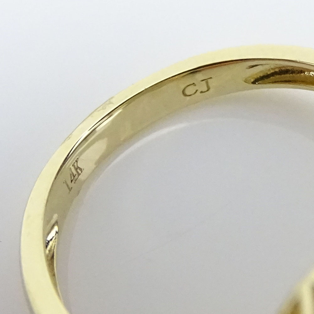 Approx. 3.09 Carat White Opal, Diamond and 14 Karat Yellow Gold Ring