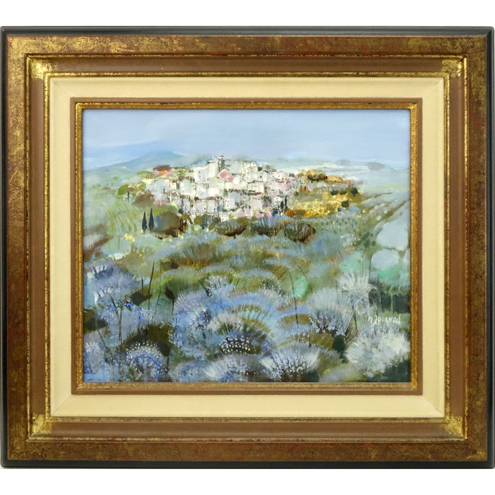 Monique Journod, French  (b. 1935) Oil on Canvas "Lavande en Provence" 
