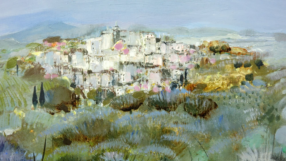 Monique Journod, French  (b. 1935) Oil on Canvas "Lavande en Provence" 