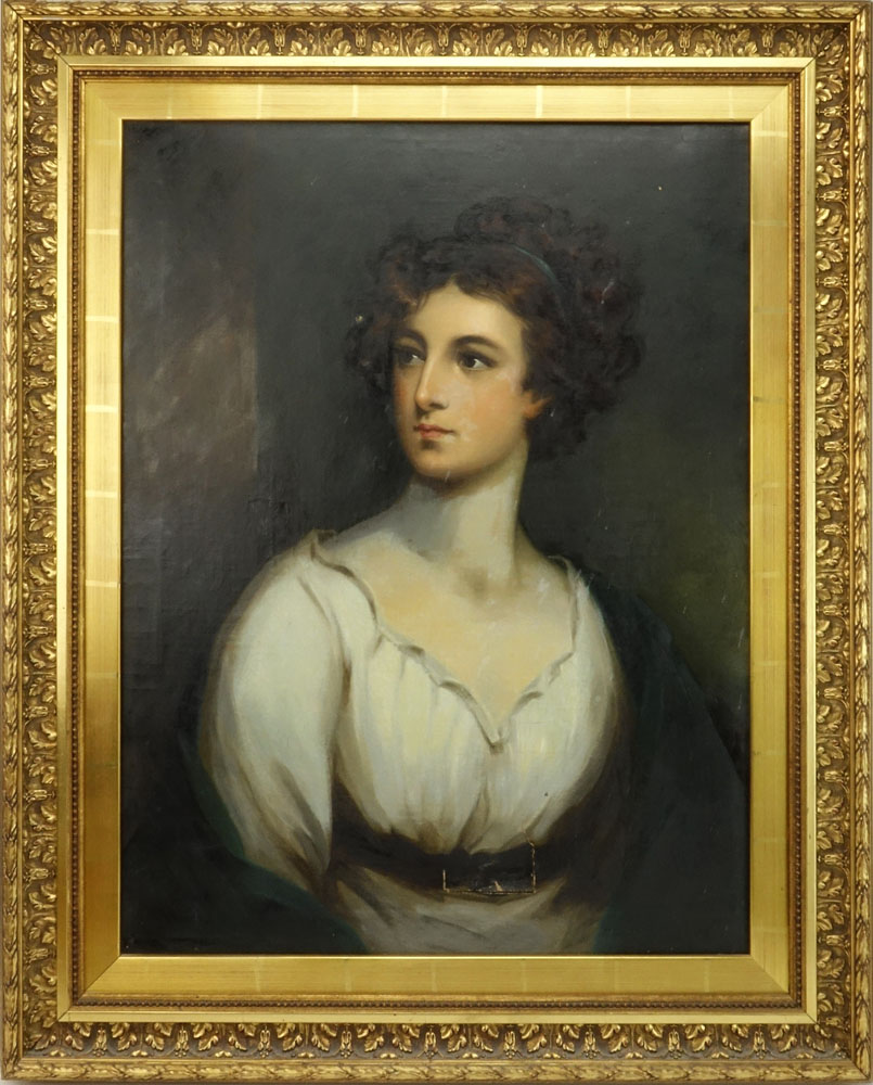 19th C Old Master Style Oil on Canvas "Portrait Of A Woman" 