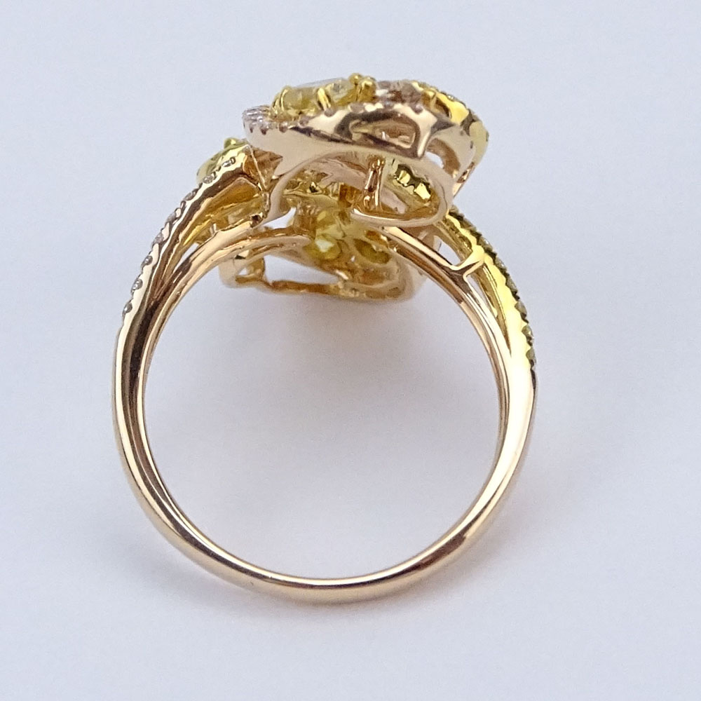 Approx. 1.88 Carat Multi Color Diamond and 18 Karat Rose Gold Ring