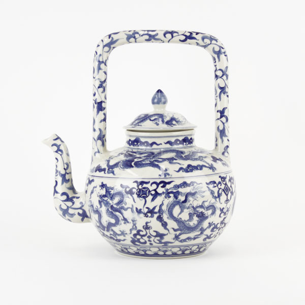 Antique Taiwan, Matsu Blue and White Porcelain Teapot