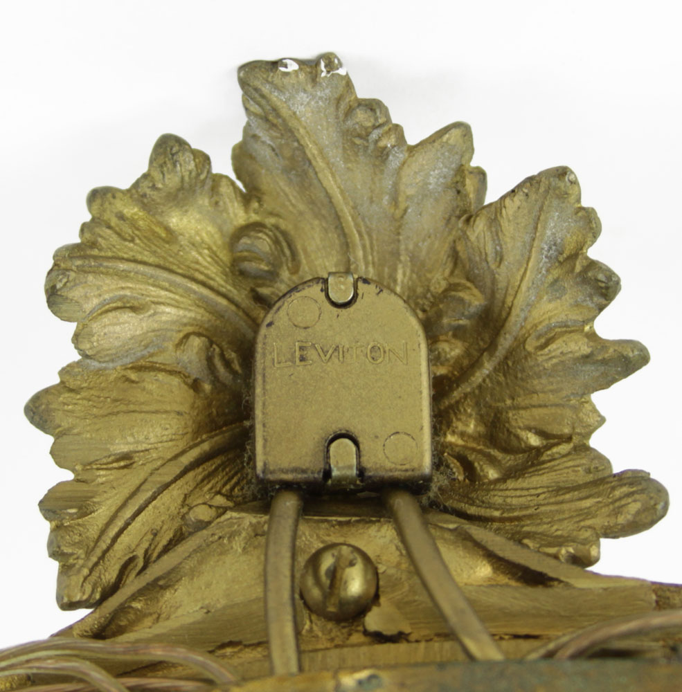 19th Century French Bronze Mounted Reverse Painted Glass Sconce