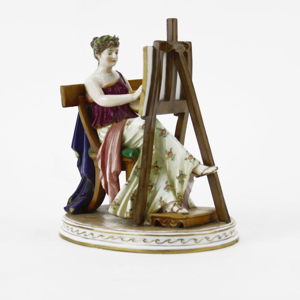 Antique German Meissen Style Porcelain Figurine "The Painter" 