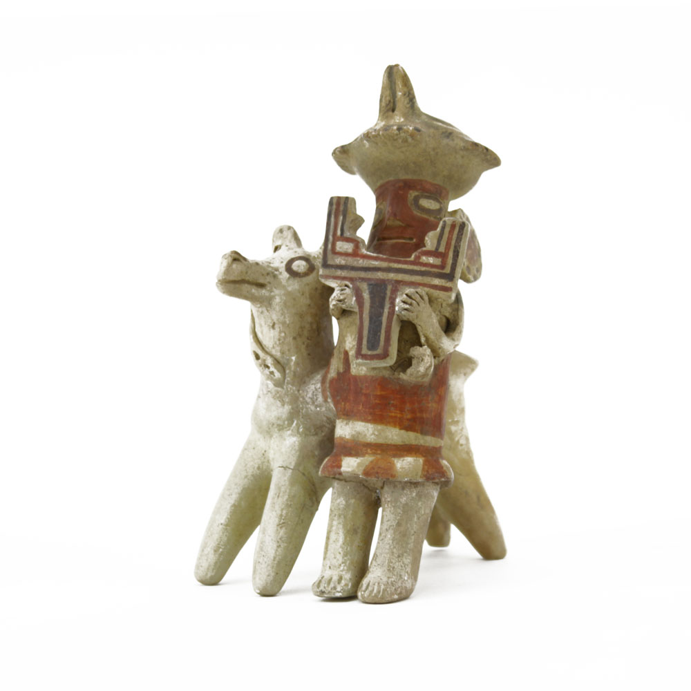 Pre Colombian Peru Recuay Llama and Shepard Figure